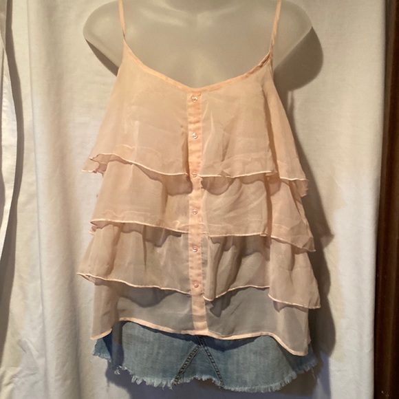 Ladies spaghetti strap sheer top - Picture 1 of 6